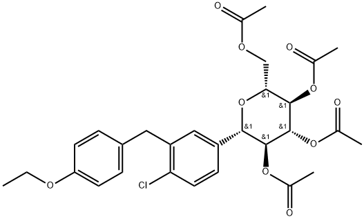 (2R,3R,4R,5S,6S)-2-( acetoxy methyl)-6-(4-chloro-3-(4- ethoxybenzyl)phenyl)tetrahydro -2H-pyran-3,4,5-triyl triacetate